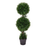 3′ Artificial Double Ball Green Cedar Topiary. - Chic Decora