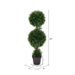 3′ Artificial Double Ball Green Cedar Topiary. - Chic Decora