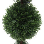 3′ Artificial Double Ball Green Cedar Topiary. - Chic Decora