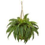 29” Faux Fern Plant in Wicker Basket - Chic Decora