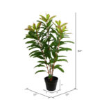 34” Faux Banana Leaf Plant in Pot - Chic Decora