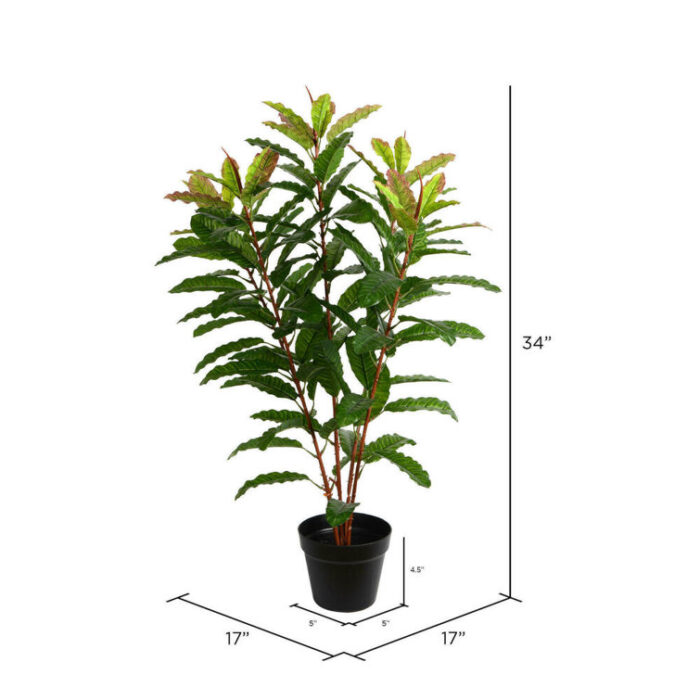 34” Faux Banana Leaf Plant in Pot - Chic Decora