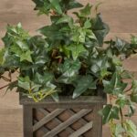 34” Faux Flowering Topiary in Wood Basket - Chic Decora