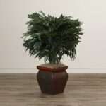 35” Faux Bamboo Plant in Wood Decorative Vase - Chic Decora