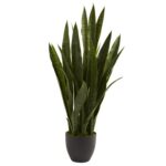 35” Faux Foliage Plant in Wood Planter - Chic Decora