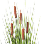 36” Faux Cattail Grass in Pot - Chic Decora