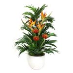 17” Faux Flowering Plant in Ceramic Decorative Vase - Chic Decora