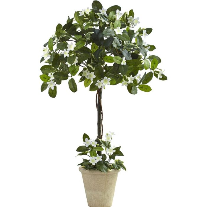 36” Faux Flowering Plant in Pot Liner - Chic Decora