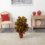 37” Faux Foliage Plant in Stone Pot - Chic Decora