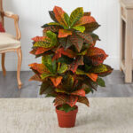 37” Faux Foliage Plant in Stone Pot - Chic Decora