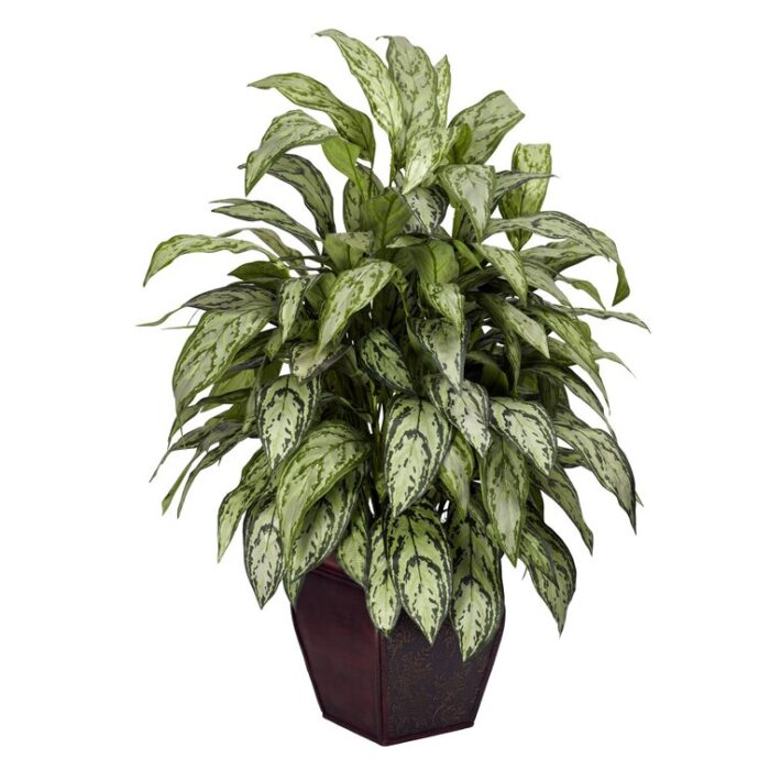 38” Faux Foliage Plant in Wood Planter - Chic Decora