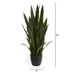 38” Faux Snake Plant (Sansevieria) Plant in Planter - Chic Decora