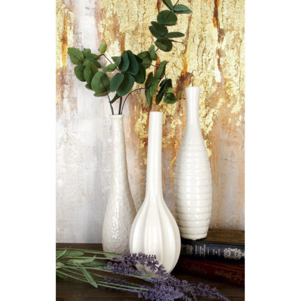 3 Piece 12″ Stoneware Table Vase Set - Chic Decora