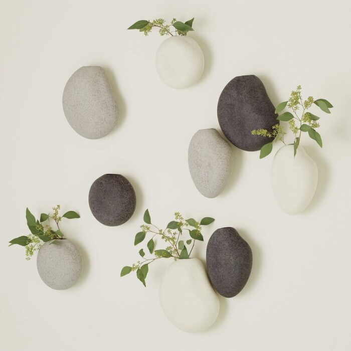 3 Piece Pebble Wall Vase Set - Chic Decora