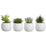 4.3” Faux Succulent Plant in Ceramic Pot - Chic Decora