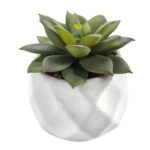 4.33” Faux Succulent Plant in Ceramic Pot - Chic Decora