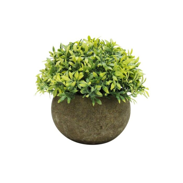 4.5″ Artificial Mixed Greenery Topiary Small Plant in Pot - Chic Decora