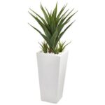 48” Faux Sansevieria Plant in Stone Planter - Chic Decora