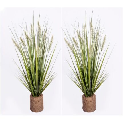 40” Faux Onion Grass Grass in Fibers Decorative Vase - Chic Decora