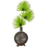 47” Faux Grass Plant in Glass Decorative Vase - Chic Decora