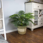 30” Faux Foliage Plant in Wood Decorative Vase - Chic Decora