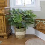 42” Faux Palm Plant in Wicker/Rattan Basket - Chic Decora