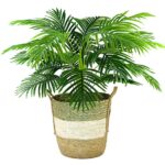 42” Faux Palm Plant in Wicker/Rattan Basket - Chic Decora