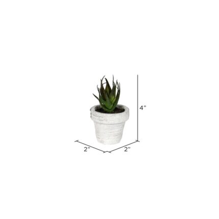 4” Faux Succulent Plant in Ceramic Pot - Chic Decora