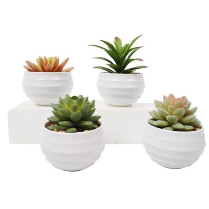 Gamache 7” Faux Succulent in Ceramic Pot - Chic Decora