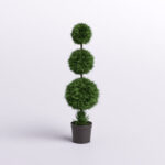 4′ Artificial Triple Ball Green Cedar Topiary. - Chic Decora