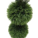 4′ Artificial Triple Ball Green Cedar Topiary. - Chic Decora