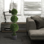 4′ Artificial Triple Ball Green Cedar Topiary. - Chic Decora