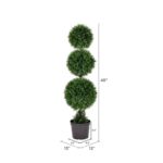 4′ Artificial Triple Ball Green Cedar Topiary. - Chic Decora