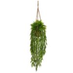 43” Faux Bamboo Plant in Wood Basket - Chic Decora