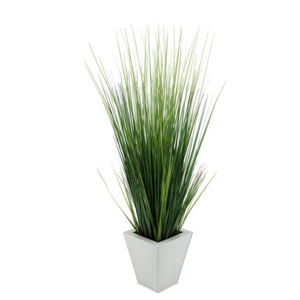 44” Faux Foliage Grass in Metal Planter - Chic Decora