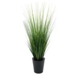 48” Faux Foliage Grass in Wood Vase - Chic Decora