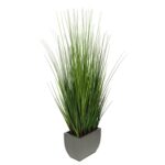 44” Faux Foliage Grass in Metal Pot - Chic Decora