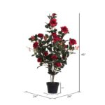 45″ Artificial Red Rose Plant in Pot - Chic Decora