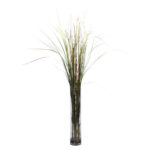 47” Faux Grass Plant in Glass Decorative Vase - Chic Decora