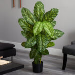 48” Faux Banana Leaf Plant in Pot - Chic Decora