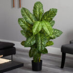 48” Faux Banana Leaf Plant in Pot - Chic Decora