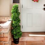 48” Faux Boxwood Topiary in Wood Planter - Chic Decora