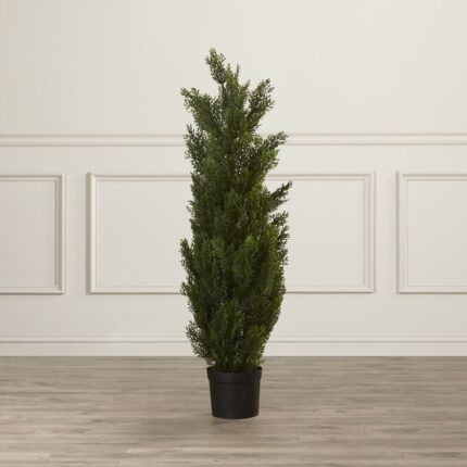 48” Faux Cedar Topiary in Pot Liner - Chic Decora