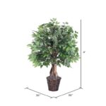 48” Faux Ficus Plant in Wicker/Rattan Basket - Chic Decora