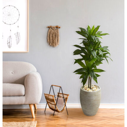 13” Faux Fern Plant in Wood Basket - Chic Decora