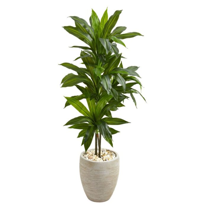 48” Faux Foliage Plant in Ceramic Planter - Chic Decora