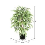 48” Faux Mango Plant in Pot Liner - Chic Decora