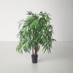 48” Faux Mango Plant in Pot Liner - Chic Decora