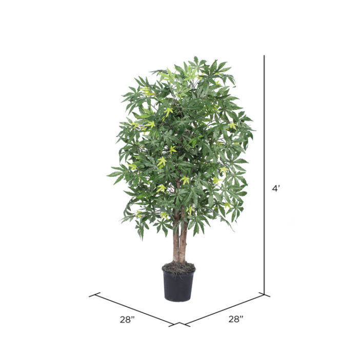 48” Faux Maple Plant in Pot - Chic Decora