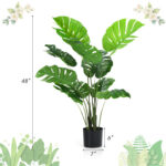 48” Faux Monstera Deliciosa Plant in Pot - Chic Decora